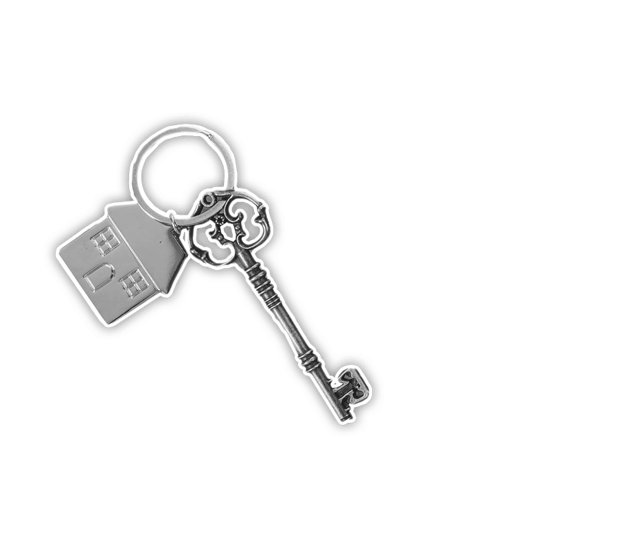 Key attached to house keychain