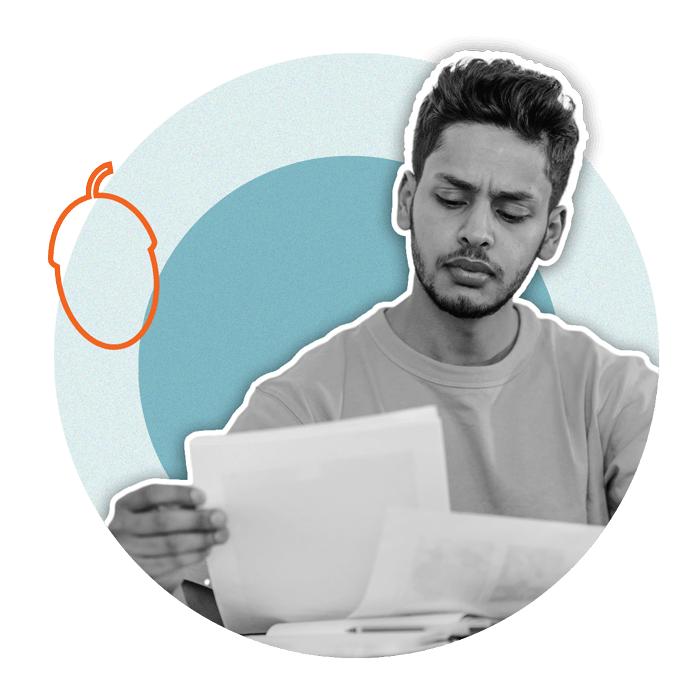 Man looking at paperwork